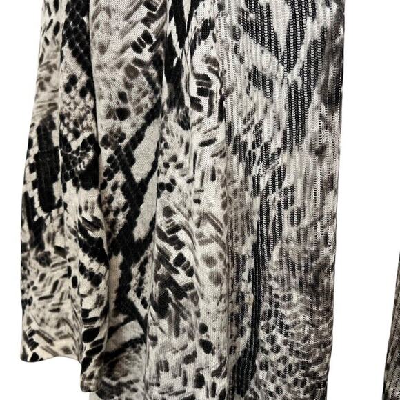 Chicos Womens Linen Cotton Blend Open Cardigan Sweater Snakeskin Knit sz 2 L - Picture 6 of 16